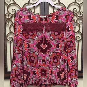 Lucky Brand 1/2 button long sleeve top